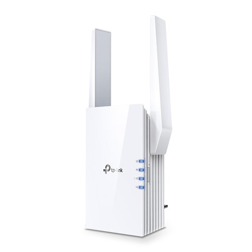 AX1500 Wi-Fi 6 Range Extender Broadcom 1.5GHz Tri-Core CPU Wall Plugged 2 external antennas 1 Gigabit Port 1201Mbps at 5GHz + 300Mbps at 2.4GHz Range Extender