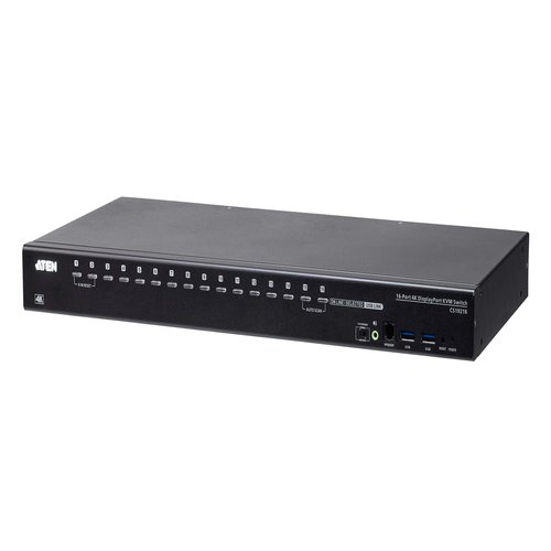 Aten 16-Port USB True 4K DisplayPort KVM Switch with USB 3.0 Peripheral Supportand Broadcast Mode