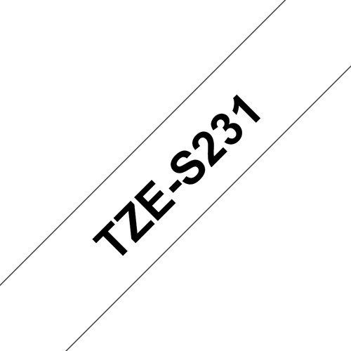 TZE-S231 - 12 mm Black/White