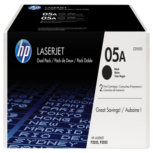 05A LaserJet tonercartridge zwart standard capacity 2 x 2.300 paginas 2-pack