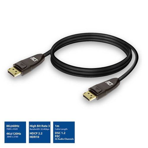 DisplayPort 1.4 8K M/M Cable 1M BOX