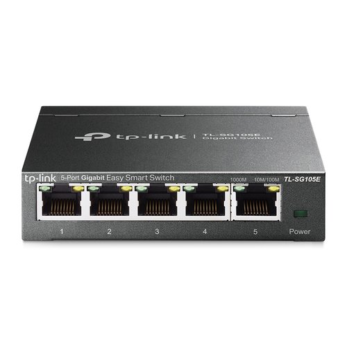 TL-SG105E 5-Port Gigabit Desktop Easy Smart Switch 5 10/100/1000Mbps RJ45 portsMTU/Port/Tag-based VLAN QoS IGMP Snooping