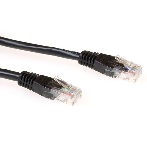 Zwarte 0.5 meter U/UTP CAT6 patchkabel met RJ45 connectoren - PolyBag