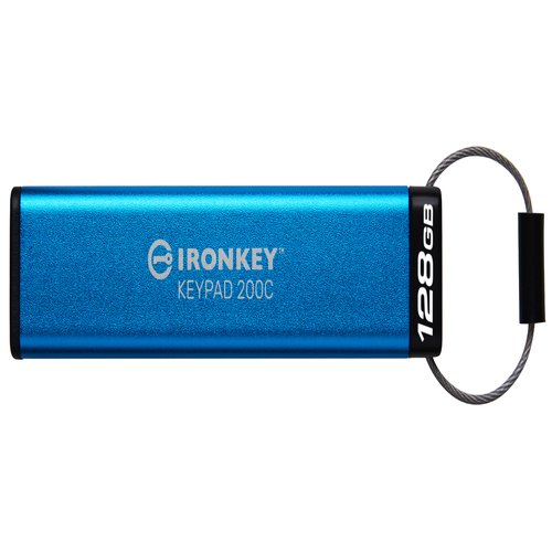 128GB USB-C IronKey Keypad 200C FIPS 140-3 Lvl 3 (Pending) AES-256