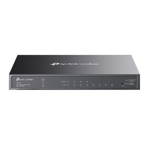 JetStream 8-Port Gigabit Smart Switch with 4-Port PoE+ PORT: 4x Gigabit PoE+ Ports SPEC: 802.3at/af 62 W PoE Power Desktop Steel Case