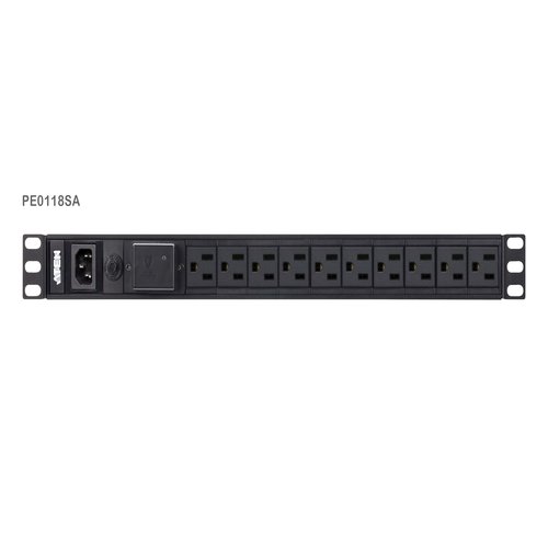 18-Outlet 1U Extended Depth Basic PDU with Surge Protection (10A) (18x C13)