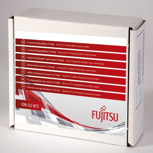 Reinigingsdoekjes geschikt om glas plastic rubber en metaal van Fujitsu-documentscanners te reinigen.