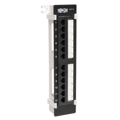 12-Port Cat6 Cat5 Wall-Mount Vertical 110 Patch Panel TAA