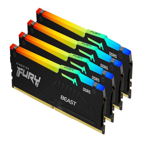 128GB 5600MT/s DDR5 CL40 DIMM (Kit of 4) FURY Beast RGB XMP