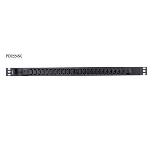 24-Outlet 0U Basic PDU with Surge Protection (16A) (22x C13 2x C19)