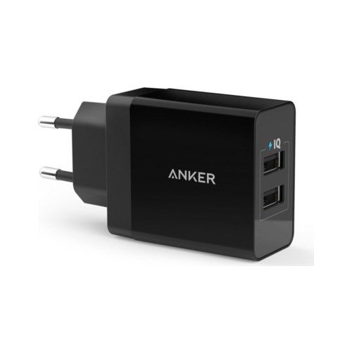 24W 2-Port USB Charger EU Black