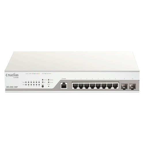 10-Port Gigabit PoE+ Nuclias Smart Managed Switch including 2x SFP Ports (With 1 Year License)