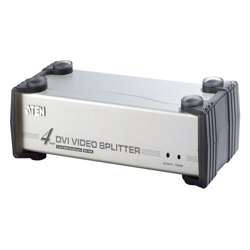 DVI Splitter 4 Port DVI Video Splitter at 1600x1200 DDC2B / Cascadable / DVI-D & DVI-A compliant