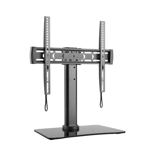 Desk Stand: (32~65) VESA (150x50 ~ 400x400) max 40 kg Swivel: 90 Tilt: -10~5 Height Adjustment 130 mm Aluminum / Glass base
