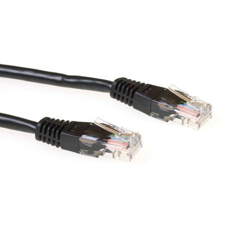 Zwarte 10 meter U/UTP CAT6 patchkabel met RJ45 connectoren - PolyBag