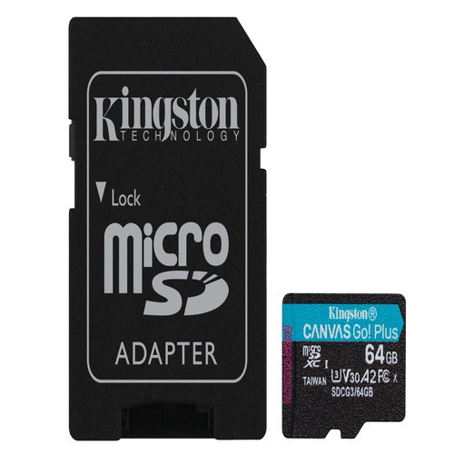 64GB microSDXC Canvas Go Plus 170R A2 U3 V30 Card + ADP