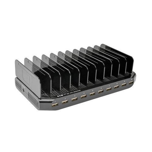 10-Port USB Charging Station with Adjustable Storage 12V 8A 96W USB Charger Output Schuko Power Cord