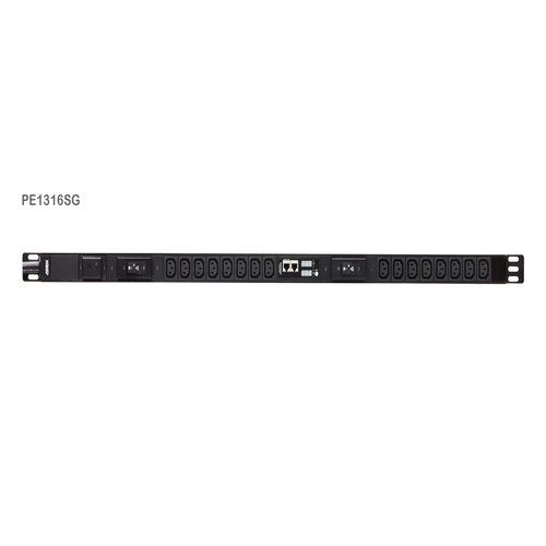 16-Outlet 0U PDU with Current & VoltageLCD display Overcurrent and Surge protection (32A) (16x C13)