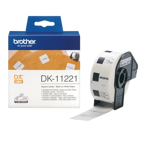DK-11221 - Etiketten - 23 x 23 mm 1000 etiket(ten) - voor QL-1050. 1050N. 1060N. 500. 500A. 500BS. 500BW. 550. 560. 560VP. 570. 580N. 700. 710WSP
