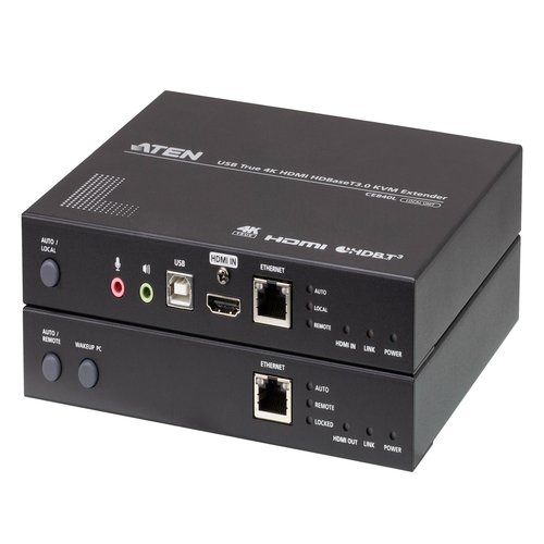 USB True 4K HDMI HDBaseT 3.0 KVM Extender (4096 x 2160 over 100m) with USB Peripheral Support