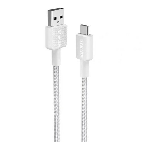 322 USB-A to USB-C Cable Nylon 0.9M White
