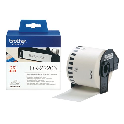 DK-22205 - Thermisch papier - Rol (6.2 cm x 30.5 m) - voor QL-1050. 1060. 500. 550. 560. 570. 580. 650. 700. 710. 720