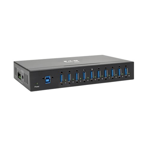 10-Port Industrial-Grade USB 3.0 SuperSpeed Hub 20 kV ESD Immunity Metal Housing Mountable