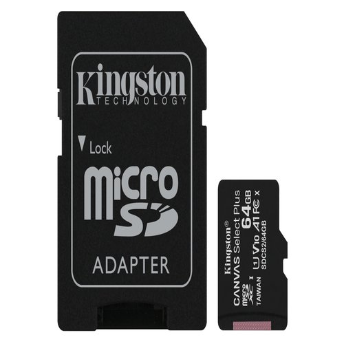 64GB micSDXC Canvas Select Plus 100R A1C10 Card + ADP
