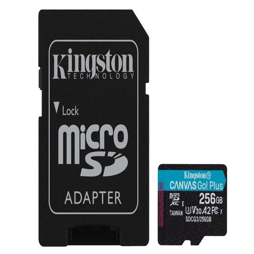256GB microSDXC Canvas Go Plus 170R A2 U3 V30 Card + ADP