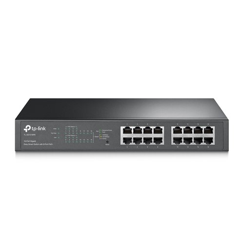 16-Port Gigabit Desktop/Rackmount PoE+ Easy Smart Switch 16 Gigabit RJ45 ports including 8 PoE+ ports 110W PoE Power supply PoE MTU/Port/Tag-based VLAN QoS IGMP