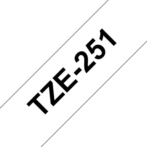 TZe251 - Gel. tape - zwart op wit - Rol(2.4 cm x 8 m) 1 rol(len) - voor P-Touch PT-18. 2030. 2430. 2470. 2730. 3600. 9700. D600. E500. E550. H500. P700. P750