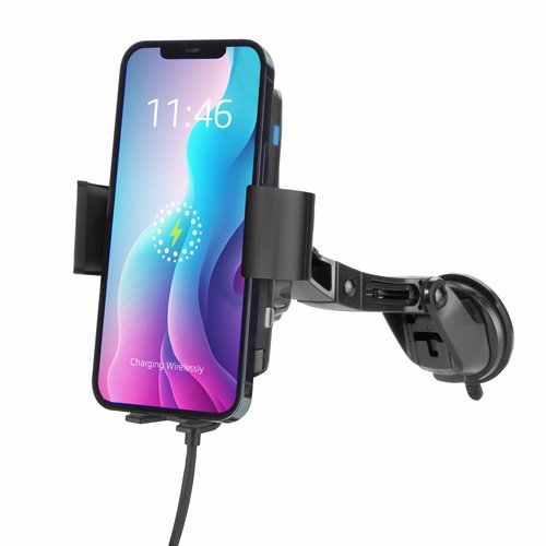 Automatic Car Mount & Wireless Charger function for smartphone with qi (excl. 12V charger)
