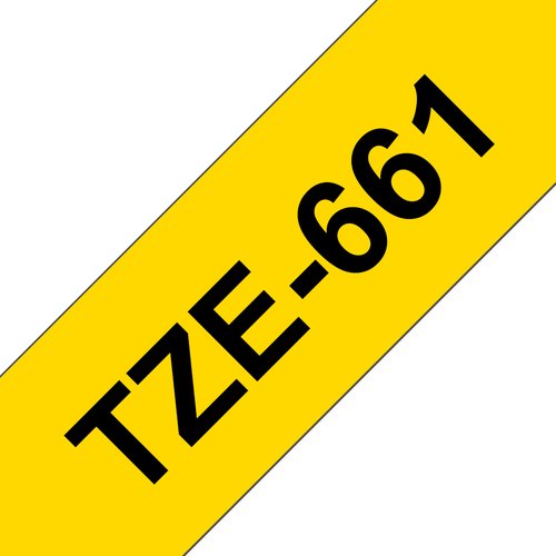 TZe661 - Gelamineerde tape - zwart op geel - Rol (3.6 cm x 8 m) 1 rol(len) - voor P-Touch PT-3600. PT-550. PT-9200. PT-9500. PT-9600. PT-9700. PT-9800