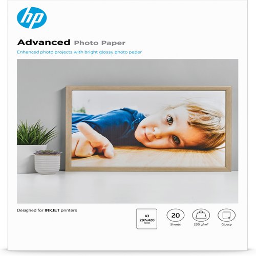 Advanced glossy photo paper wit inktjet250g/m2 A3 20 sheets 1-pack