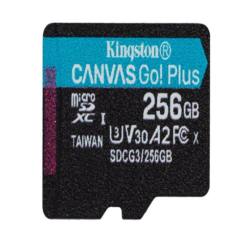 256GB microSDXC Canvas Go Plus 170R A2 U3 V30 Single Pack w/o ADP