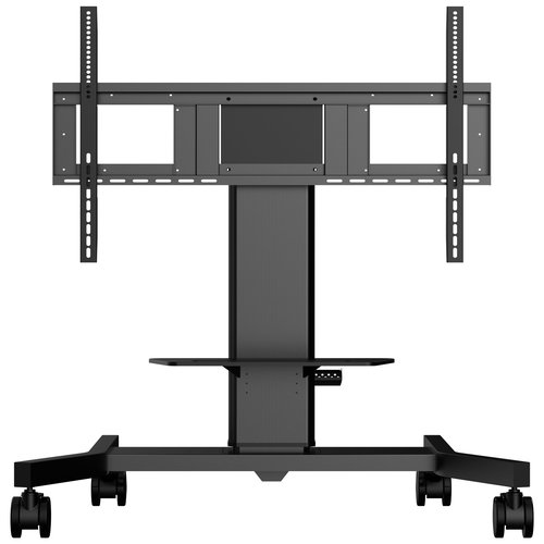 Floor lift on wheels for (touch-) flat screens with table