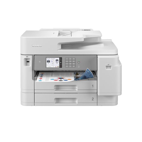 Flatbed/ADF kleur A4 inkjetprinter/copier/scanner/fax/PC-fax A3 printmogelijkheden 33K6 35/32 ppm (zwart-wit/kleur) 1200x4800 dpi 512MB USB host USB 2.0 Hi-Spee