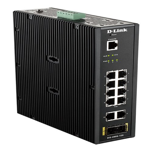 12 Port L2 Industrial Smart Managed Switch with 10 x 1GBaseT(X) ports & 2 x SFPports