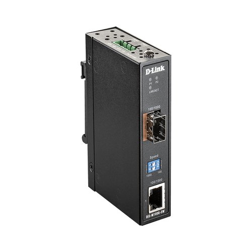 10/100/1000 Mbps to SFP Industrial Media Converter with -40 to 70 C operating range
