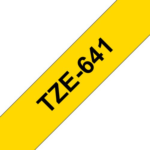 TZe641 - Gel. tape - zwart op geel - Rol (1.8 cm x 8 m) 1 rol(len) - voor P-Touch OA. PT-2030. 2430. 2470. 2730. 3600. 7500. 7600. 9700. 9800. E300. H300