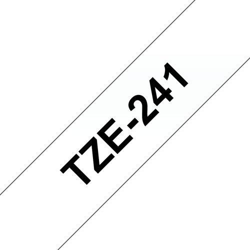 TZe241 - Gel. tape - zwart op wit - Rol(1.8 cm x 8 m) 1 rol(len) - voor P-Touch PT-18. 2430. 3600. D400. D600. E300. E500. E550. H101. H300. H500. P700. P750