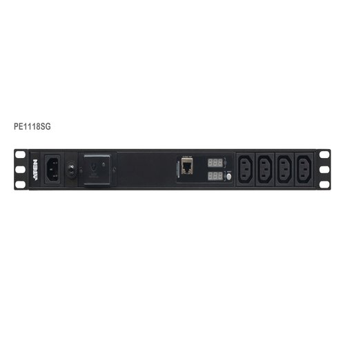 18-Outlet 1U PDU with Current & VoltageLCD display Overcurrent and Surge protection (10A) (16x C13)