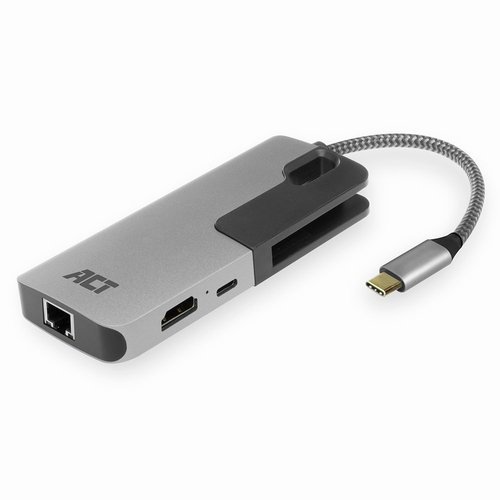 Docking USB-C - HDMI / Gigabit Ethernet/ 3 x USB-A / PD Pass-through 0.15 Meter metal housing