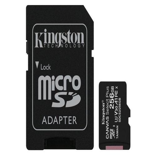 256GB micSDXC Canvas Select Plus 100R A1 C10 Card + ADP