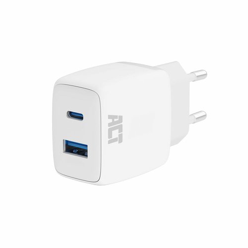 USB-C & USB-A Charger 20W with Power Delivery PPS Quick Charge GaNFast