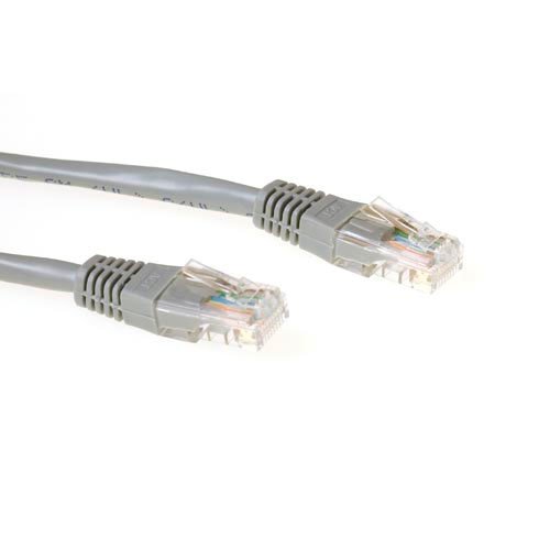 Grijze 10 meter U/UTP CAT6 patchkabel met RJ45 connectoren - PolyBag