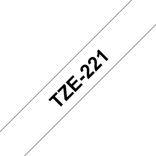 TZe221 - Gel. zelfklevend tape - zwart op wit - Rol (0.9 cm x 8 m) 1 rol(len) -voor P-Touch OA. GL-H100. H105. PT-1290. 3600. D210. D400. D600. E500. E550